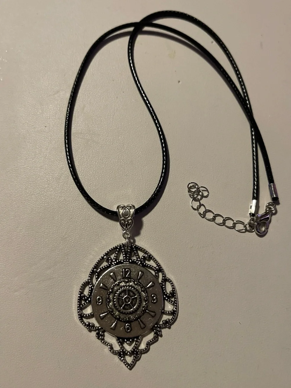 Silver Steampunk Gear Pendant Necklace - Women's Jewelry